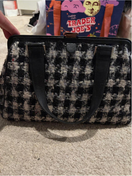 Classiques Entier Handbags - Vintage Classiques Entier tweed gingham frame bag